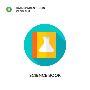 Bilim kitabı vektör ikonu. Düz çizim. EPS 10 vektörü.