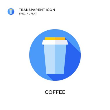 Kahve vektörü ikonu. Düz çizim. EPS 10 vektörü.