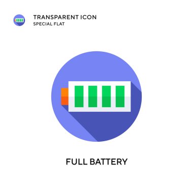 Tam batarya vektör simgesi. Düz çizim. EPS 10 vektörü.