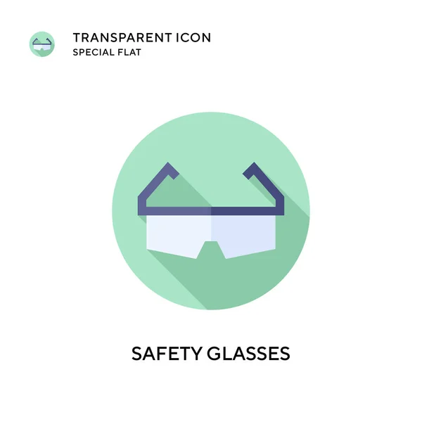 Óculos Segurança Vetor Ícone Ilustração Estilo Plano Vetor Eps — Vetor de Stock