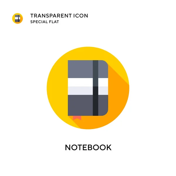 Notebook Vektor Ikon Platt Stil Illustration Eps Vektor — Stock vektor