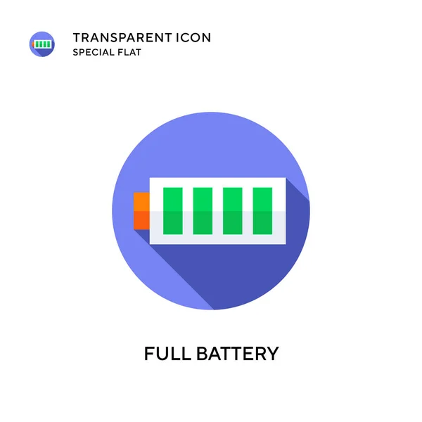 フルバッテリーベクトルアイコン フラットスタイルのイラスト Eps 10ベクトル — ストックベクタ