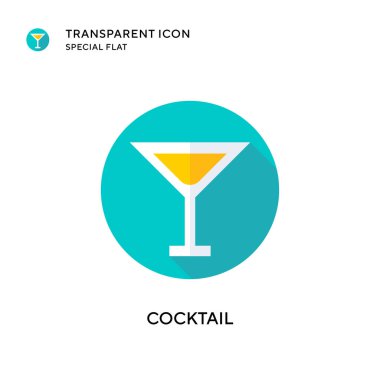 Kokteyl vektör simgesi. Düz çizim. EPS 10 vektörü.