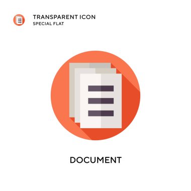 Belge vektör simgesi. Düz çizim. EPS 10 vektörü.