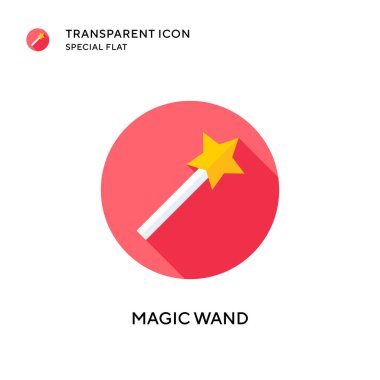 Sihirli değnek vektör simgesi. Düz çizim. EPS 10 vektörü.