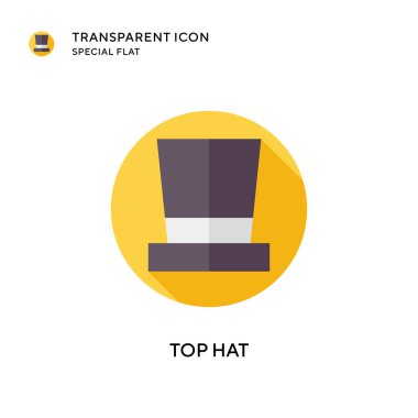 Silindir şapka vektör simgesi. Düz çizim. EPS 10 vektörü.