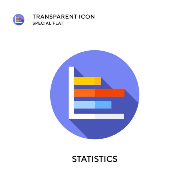 İstatistik vektör simgesi. Düz çizim. EPS 10 vektörü.