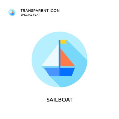 Yelkenli vektör simgesi. Düz çizim. EPS 10 vektörü.