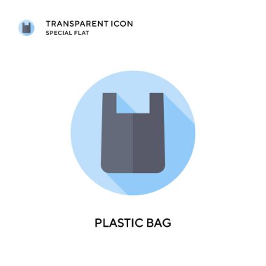 Plastik torba vektör simgesi. Düz çizim. EPS 10 vektörü.