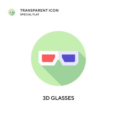 3D gözlük vektör simgesi. Düz çizim. EPS 10 vektörü.