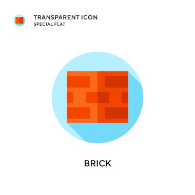 Tuğla vektör simgesi. Düz çizim. EPS 10 vektörü.