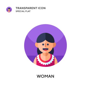 Kadın vektör simgesi. Düz çizim. EPS 10 vektörü.