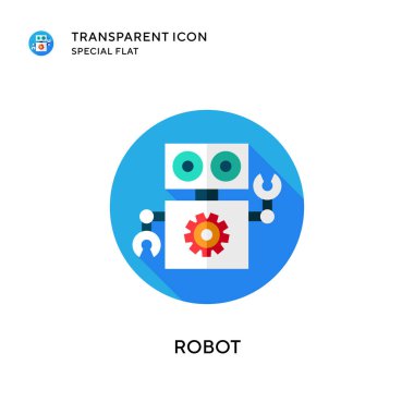 Robot vektör simgesi. Düz çizim. EPS 10 vektörü.