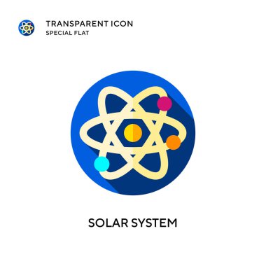 Güneş sistemi vektör simgesi. Düz çizim. EPS 10 vektörü.