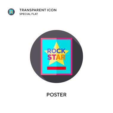 Poster vektör simgesi. Düz çizim. EPS 10 vektörü.