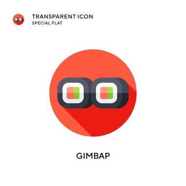Gimbap vektör simgesi. Düz çizim. EPS 10 vektörü.