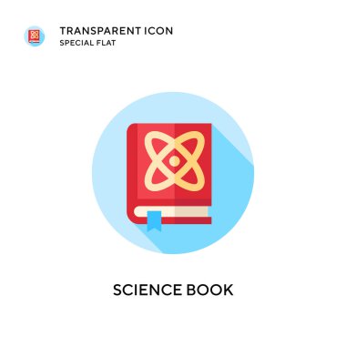 Bilim kitabı vektör ikonu. Düz çizim. EPS 10 vektörü.