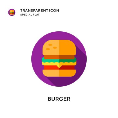 Burger vektör ikonu. Düz çizim. EPS 10 vektörü.