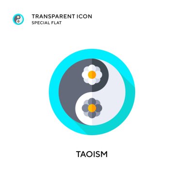 Taoizm vektör simgesi. Düz çizim. EPS 10 vektörü.
