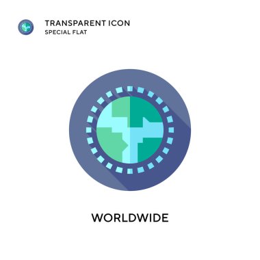 Dünya çapında vektör simgesi. Düz çizim. EPS 10 vektörü.