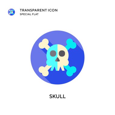 Kafatası vektör simgesi. Düz çizim. EPS 10 vektörü.