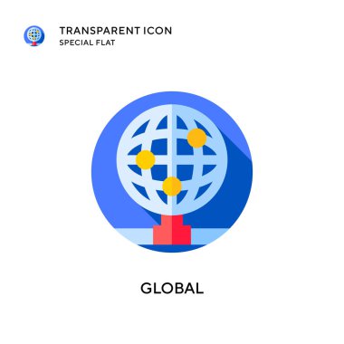 Küresel vektör simgesi. Düz çizim. EPS 10 vektörü.