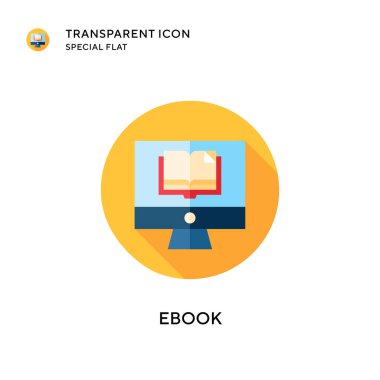 Ebook vektör simgesi. Düz çizim. EPS 10 vektörü.