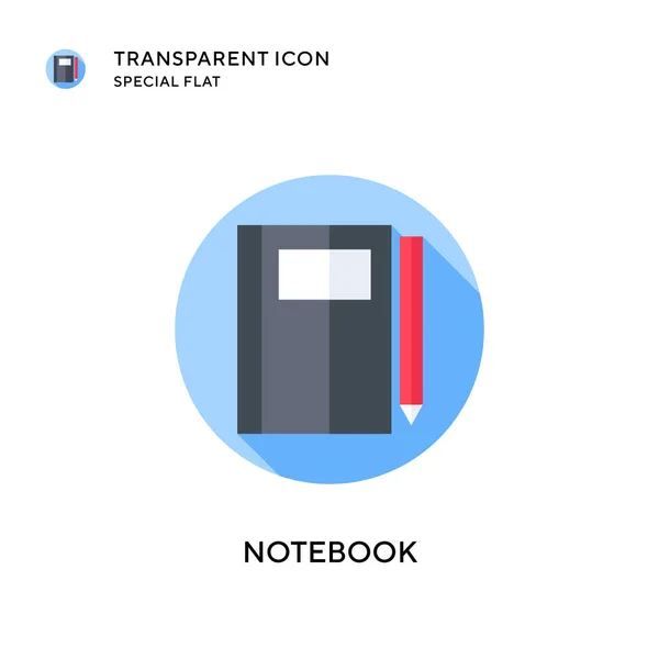 Notebook Vektor Ikon Platt Stil Illustration Eps Vektor — Stock vektor