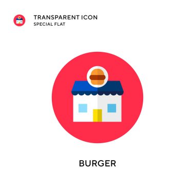 Burger vektör ikonu. Düz çizim. EPS 10 vektörü.