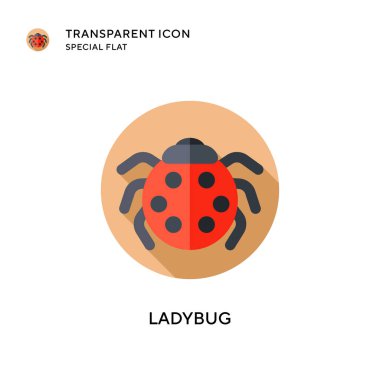 Uğur böceği vektör simgesi. Düz çizim. EPS 10 vektörü.