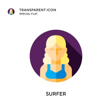 Sörfçü vektör simgesi. Düz çizim. EPS 10 vektörü.