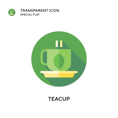 Çay fincanı vektör simgesi. Düz çizim. EPS 10 vektörü.