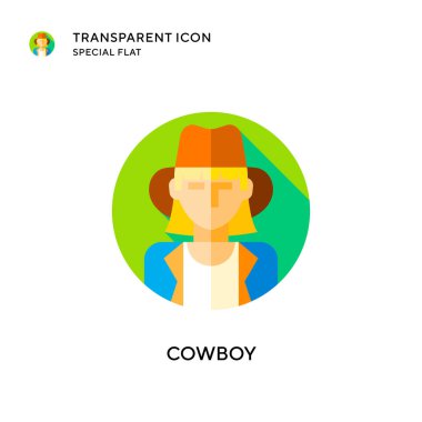 Kovboy vektör simgesi. Düz çizim. EPS 10 vektörü.