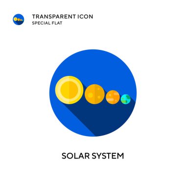 Güneş sistemi vektör simgesi. Düz çizim. EPS 10 vektörü.