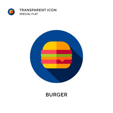 Burger vektör ikonu. Düz çizim. EPS 10 vektörü.