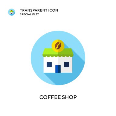 Kahve dükkanı vektör ikonu. Düz çizim. EPS 10 vektörü.