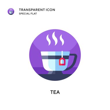 Çay vektör simgesi. Düz çizim. EPS 10 vektörü.