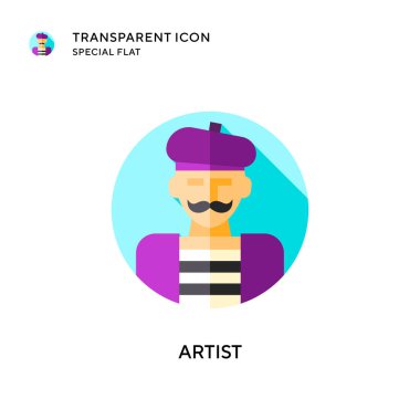 Sanatçı vektör simgesi. Düz çizim. EPS 10 vektörü.