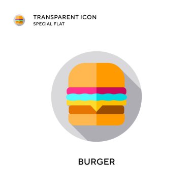 Burger vektör ikonu. Düz çizim. EPS 10 vektörü.