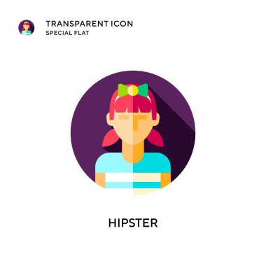 Hippi vektör simgesi. Düz çizim. EPS 10 vektörü.