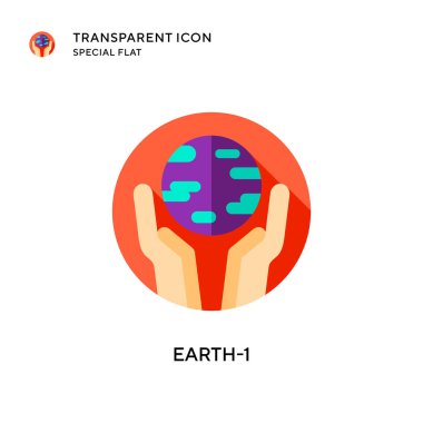 Dünya-1 vektör simgesi. Düz çizim. EPS 10 vektörü.