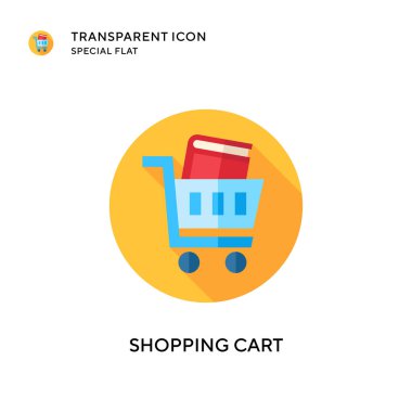 Alışveriş arabası vektör ikonu. Düz çizim. EPS 10 vektörü.