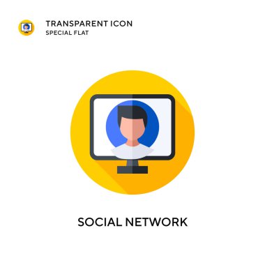 Sosyal ağ vektör simgesi. Düz çizim. EPS 10 vektörü.