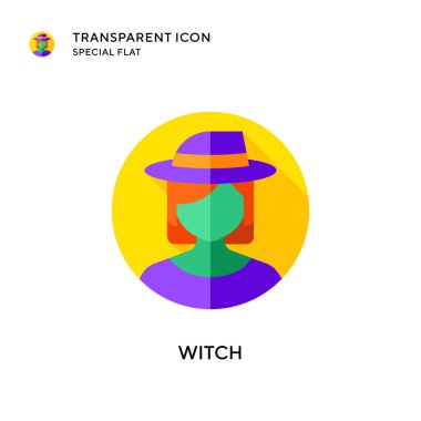 Cadı vektör simgesi. Düz çizim. EPS 10 vektörü.