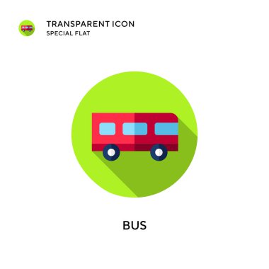 Otobüs vektör simgesi. Düz çizim. EPS 10 vektörü.