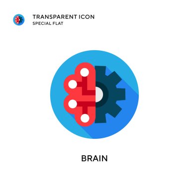Beyin vektör simgesi. Düz çizim. EPS 10 vektörü.