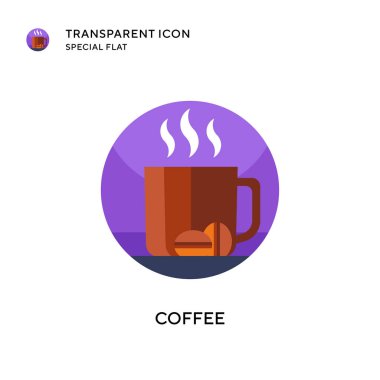 Kahve vektörü ikonu. Düz çizim. EPS 10 vektörü.