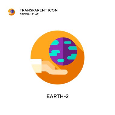 Dünya-2 vektör simgesi. Düz çizim. EPS 10 vektörü.