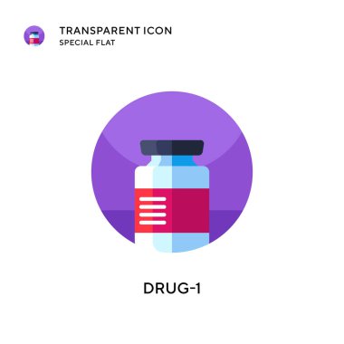 Uyuşturucu-1 vektör simgesi. Düz çizim. EPS 10 vektörü.