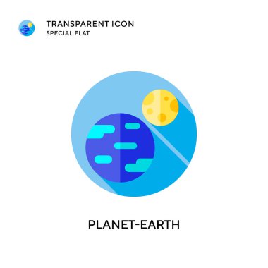 Gezegen-Dünya vektör simgesi. Düz çizim. EPS 10 vektörü.